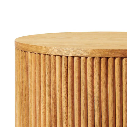 Rolf 18" Fluted Solid Oak Side Table