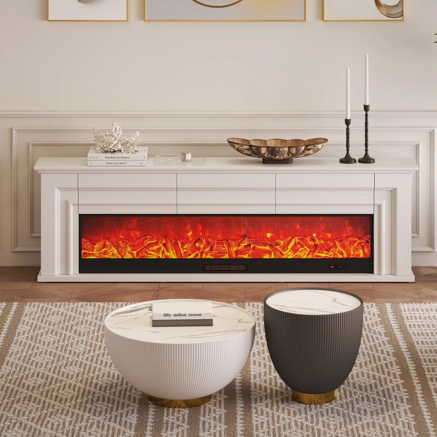 78.7" Electric Fireplace TV Stand with Remote Control