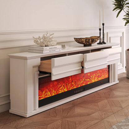 78.7" Electric Fireplace TV Stand with Remote Control