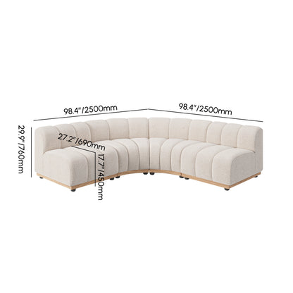 140" 4-Piece Spill-resistant Performance Boucle Curved Sectional