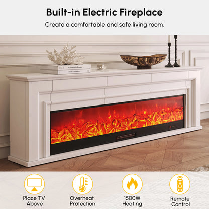 78.7" Electric Fireplace TV Stand with Remote Control