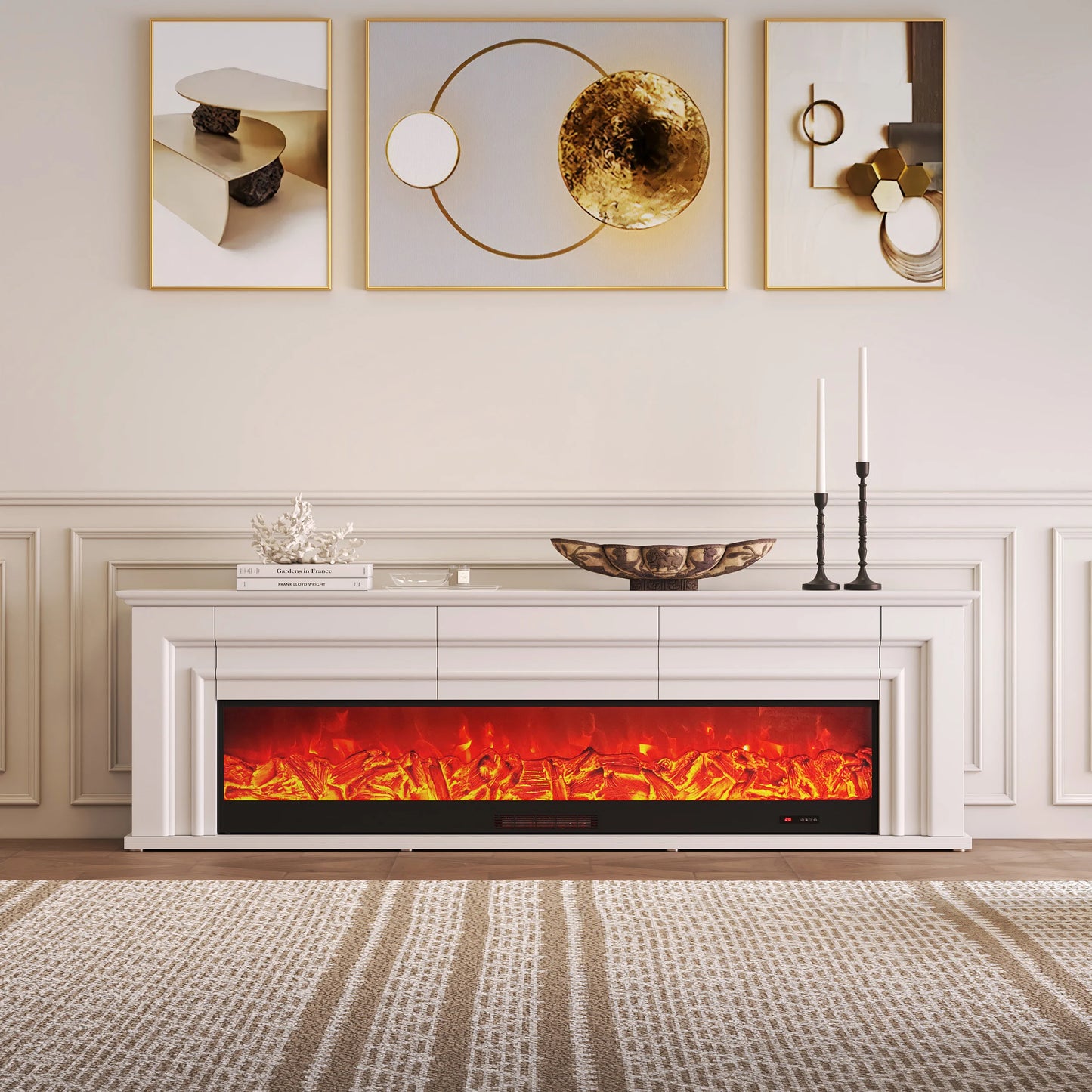 78.7" Electric Fireplace TV Stand with Remote Control