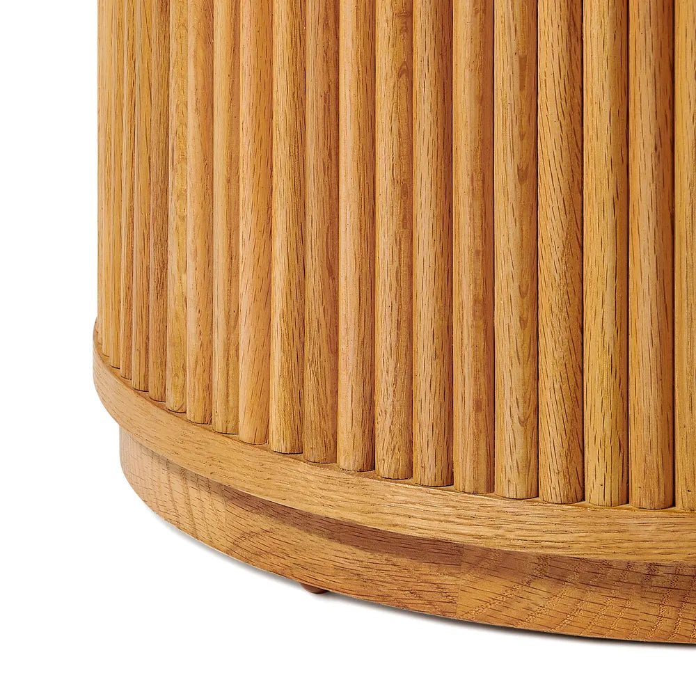Rolf 18" Fluted Solid Oak Side Table