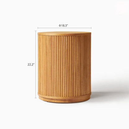 Rolf 18" Fluted Solid Oak Side Table