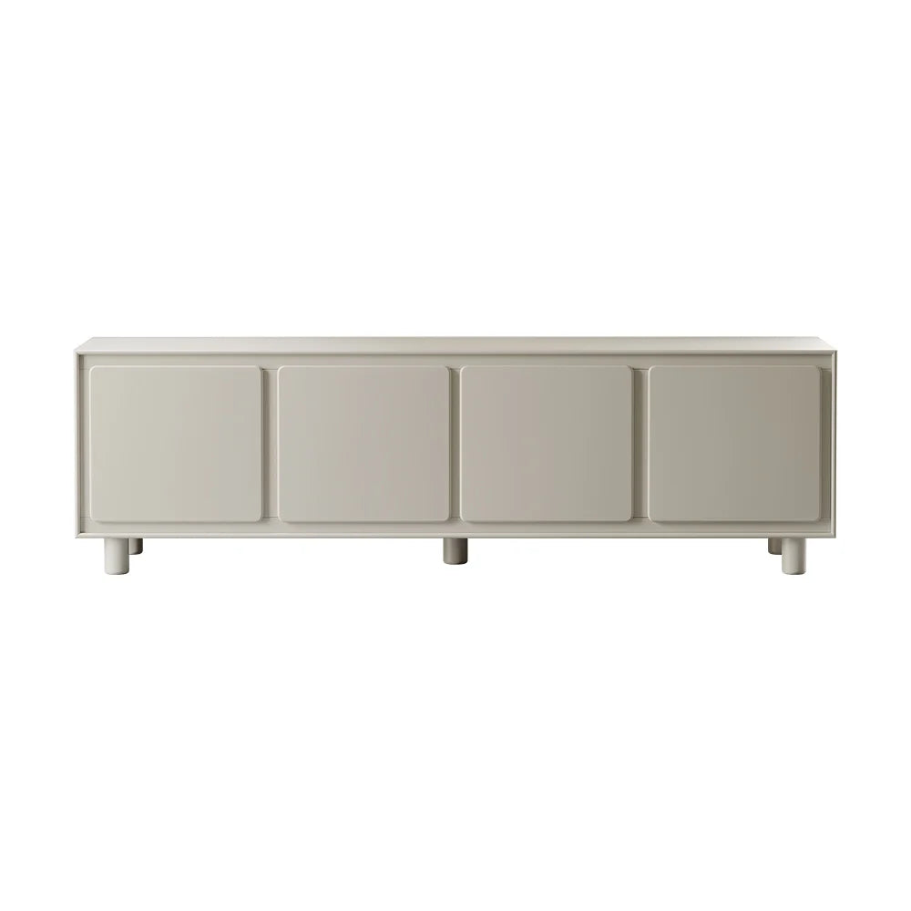 72" Modern White Rectangle Tall TV Stand with Storage for 65 to 75 inch TV