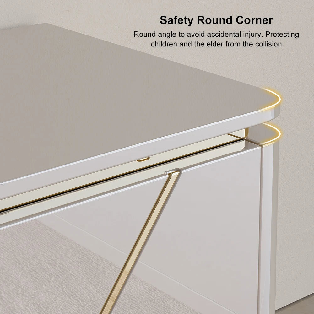Janice Gray TV Stand with Drawer & Shelves Gold Media Console Up to 100"