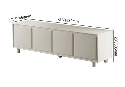 72" Modern White Rectangle Tall TV Stand with Storage for 65 to 75 inch TV