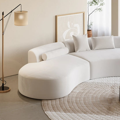 109" 2-Piece Curved Velvet Sectional Sofa with Pillows