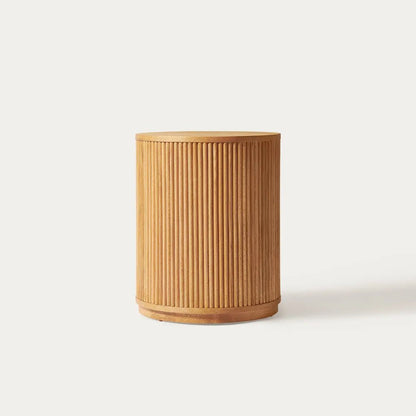 Rolf 18" Fluted Solid Oak Side Table