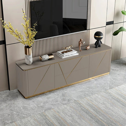 Janice Gray TV Stand with Drawer & Shelves Gold Media Console Up to 100"