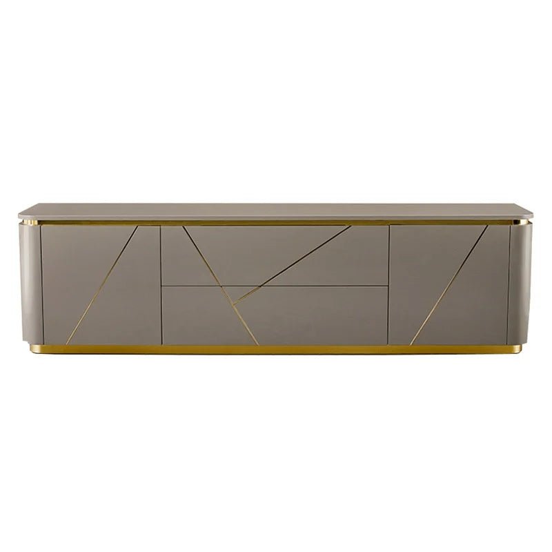 Janice Gray TV Stand with Drawer & Shelves Gold Media Console Up to 100"