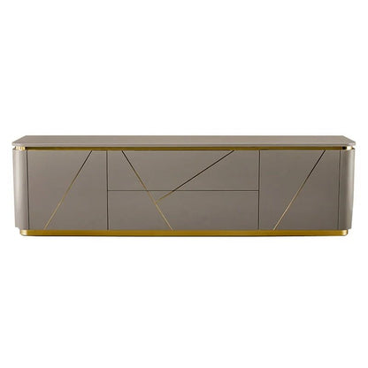 Janice Gray TV Stand with Drawer & Shelves Gold Media Console Up to 100"