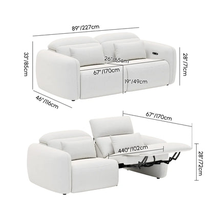89" Chenille Zero Gravity Power Reclining Sofa with Pillows