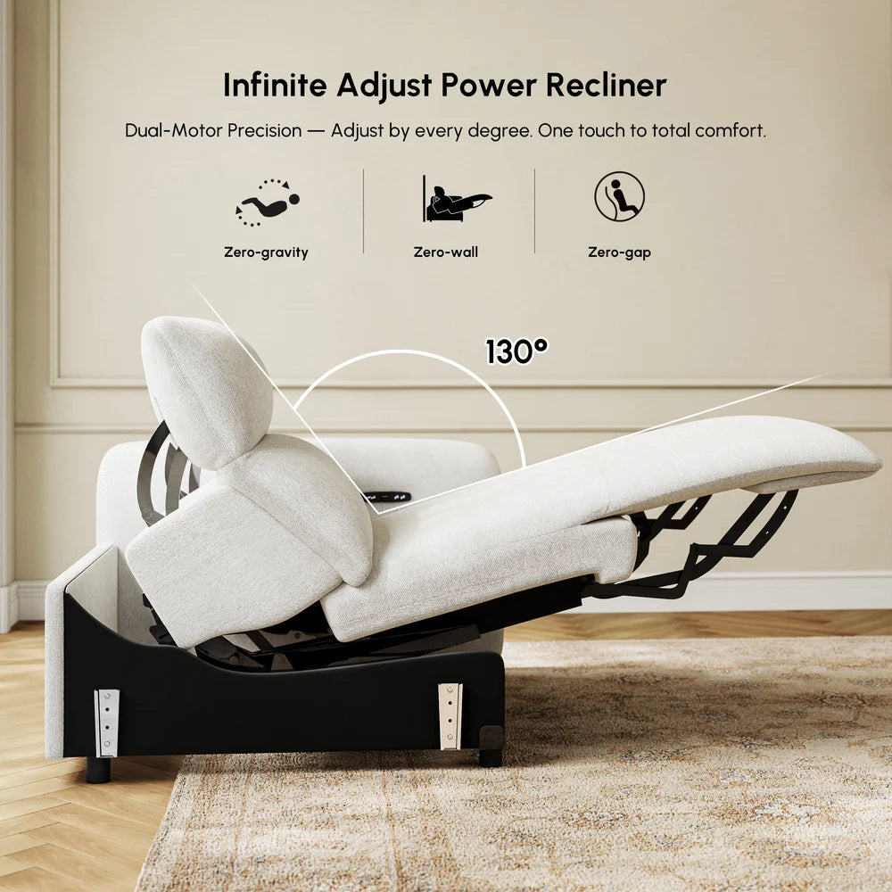89" Chenille Zero Gravity Power Reclining Sofa with Pillows
